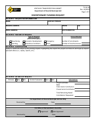 Form TC20-39 Discretionary Funding Request - Kentucky