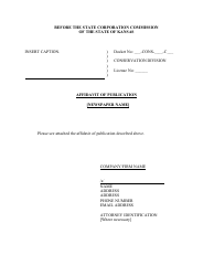 Document preview: Affidavit of Publication - Kansas
