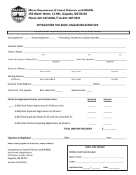 &quot;Application for Boat Dealer Registration&quot; - Maine