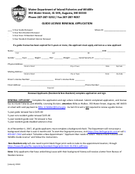 Guide License Renewal Application - Maine