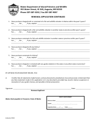 Guide License Renewal Application - Maine, Page 2