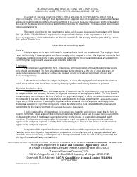 Form MIOSHA-TSD-51 Known or Suspected Occupational Disease Report - Michigan, Page 2