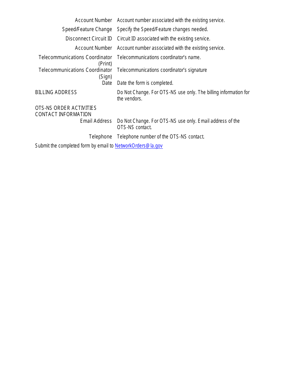 Instructions for Form NS-46 Iway Order Form - Louisiana, Page 2
