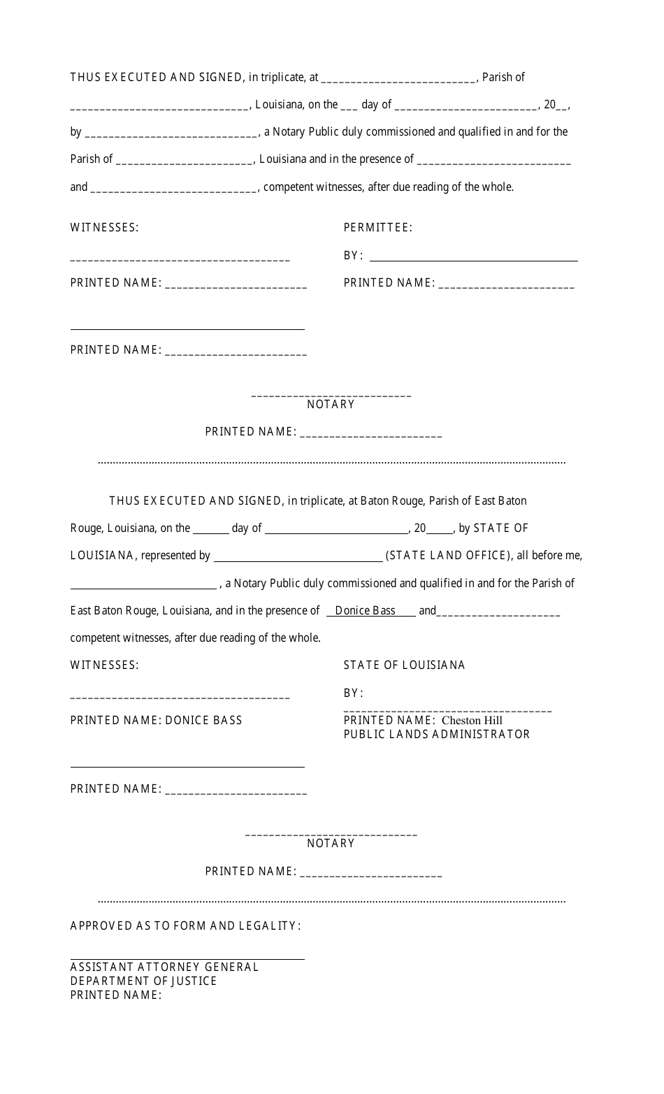 Class E Permit to Construct and / or Maintain Landfills Upon Non-eroded State Lands - Louisiana, Page 2