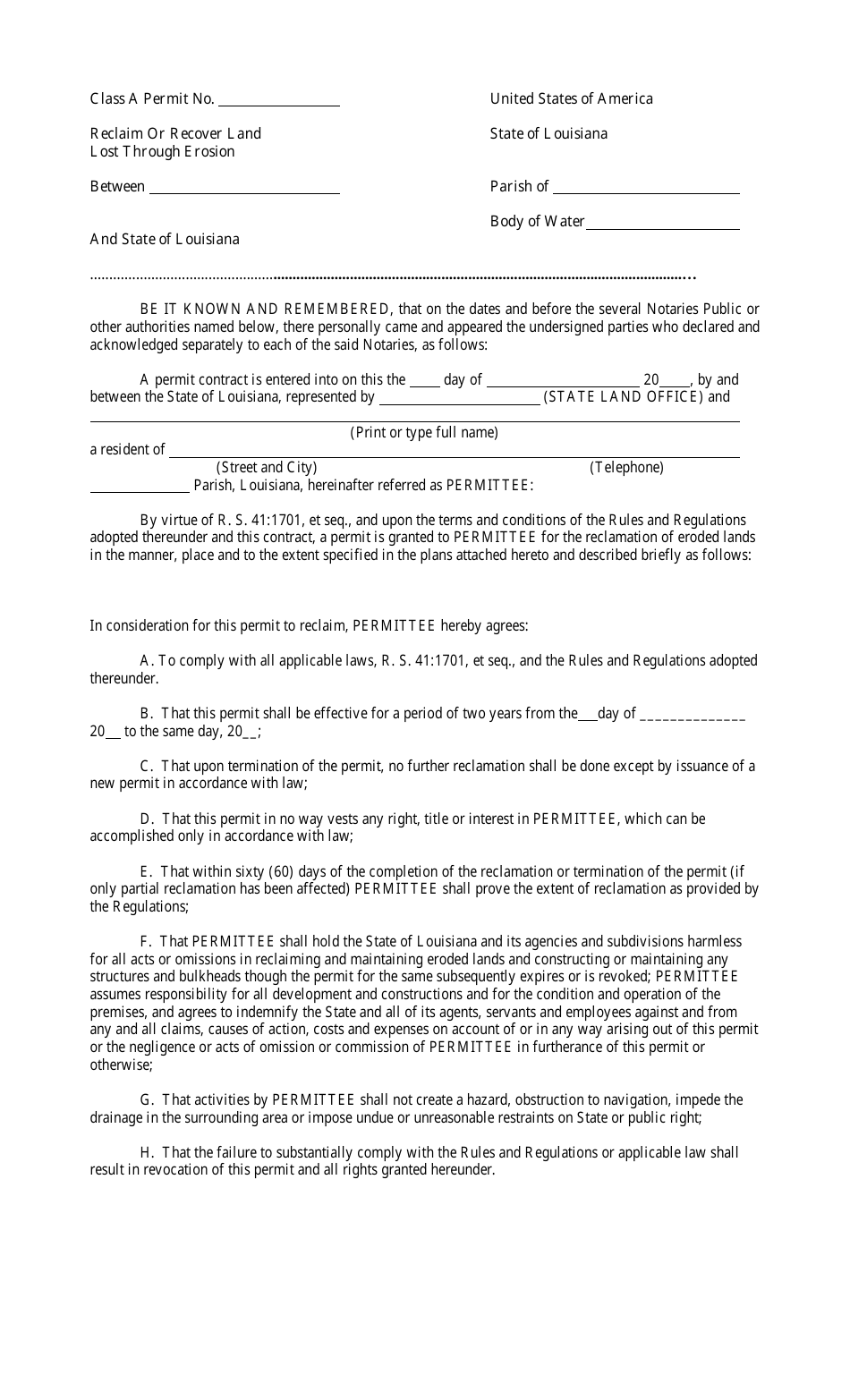 Louisiana Reclaim or Recover Land Lost Through Erosion - Fill Out, Sign ...