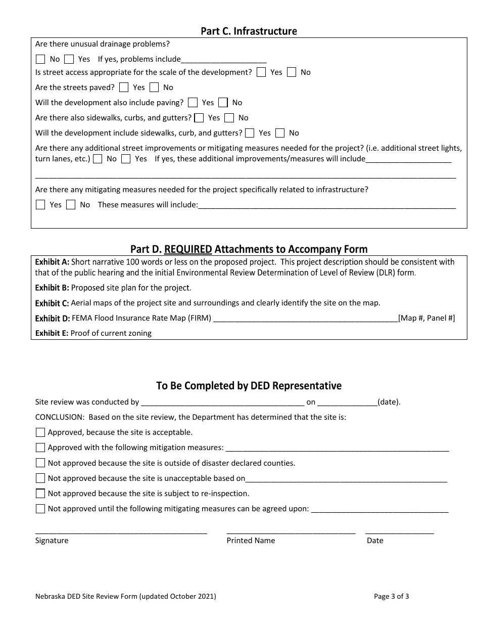 Nebraska Ded Housing Site Review Form - Nebraska, Page 3