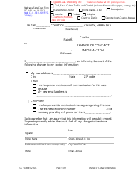 Document preview: Form DC3:02 Change of Contact Information - Nebraska