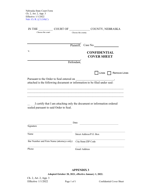 Form CH2ART2 Appendix 3  Printable Pdf