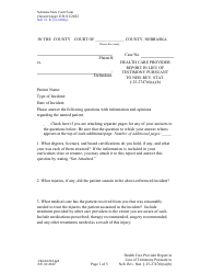 Document preview: Form CH6ART22APP2 Health Care Provider Report in Lieu of Testimony Pursuant to Neb. Rev. Stat. 25-2747(6)(A)(B) - Nebraska