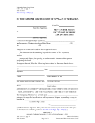 Document preview: Form CH2ART1APP5 Motion for 30-day Extension of Brief Advanced Cases - Nebraska