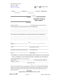 Document preview: Form CH2ART2 Appendix 2 Motion to Seal Document - Nebraska