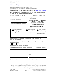 Document preview: Form CH6ART14 Appendix 8 Personal and Financial Information for Guardianships and Conservatorships - Nebraska