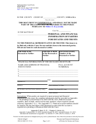 Document preview: Form CH6ART14 Appendix 5 Personal and Financial Information of Parties for Estates and Trusts - Nebraska