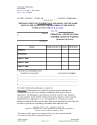 Document preview: Form CH6ART14 Appendix 4 Personal and Financial Information of Parties (General Civil Cases) - Nebraska