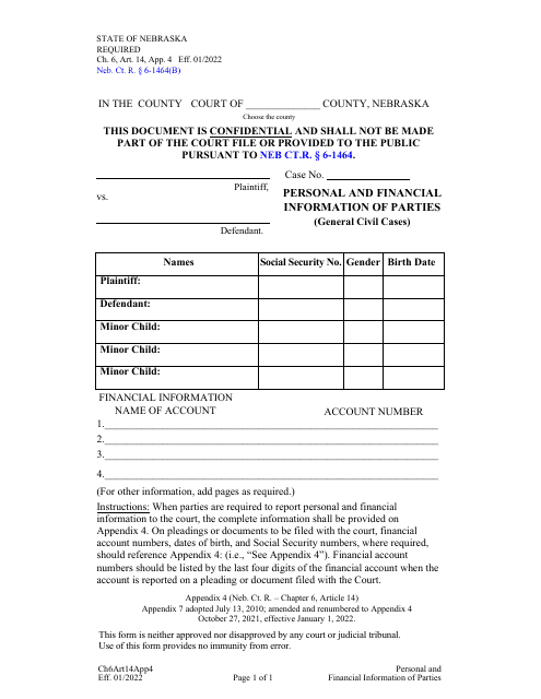 Form CH6ART14 Appendix 4  Printable Pdf