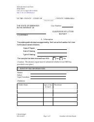 Document preview: Form CH6ART14 Appendix 9 Guardian Ad Litem Report - Nebraska