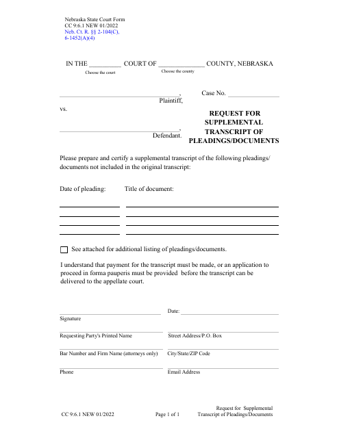 Form CC9:6.1  Printable Pdf