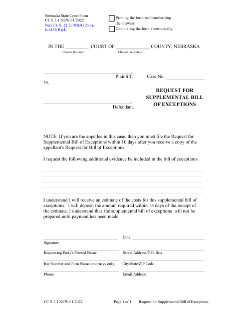 Form CC9:7.1  Printable Pdf