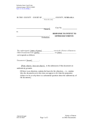 Document preview: Form CH6ART22APP4 Response to Intent to Offer Documents - Nebraska