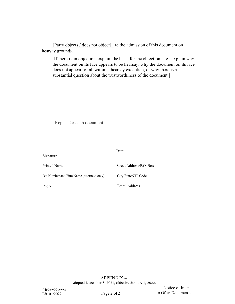 Form CH6ART22APP4 Response to Intent to Offer Documents - Nebraska, Page 2