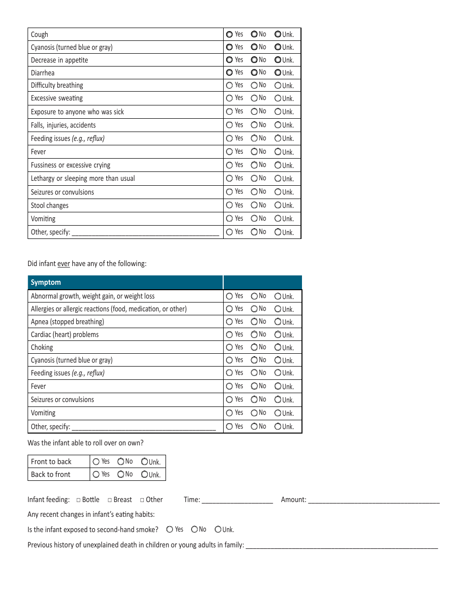 Sudden Unexpected Infant Death Investigation Reporting Form - Nebraska, Page 3