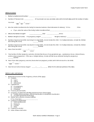 Certifier&#039;s Worksheet for Completing the North Dakota Birth Certificate - North Dakota, Page 4