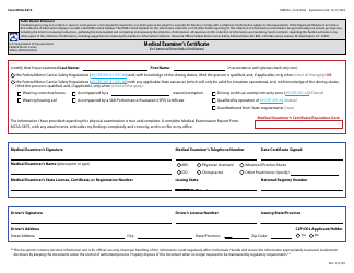 Document preview: Form MCSA-5876 Medical Examiner's Certificate
