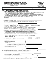 Form SFN28706 Schedule RZ Renaissance Zone Income Exemption and Tax Credits - North Dakota