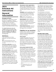 Instructions for Form SFN28706 Schedule RZ Renaissance Zone Income Exemption and Tax Credits - North Dakota, Page 3