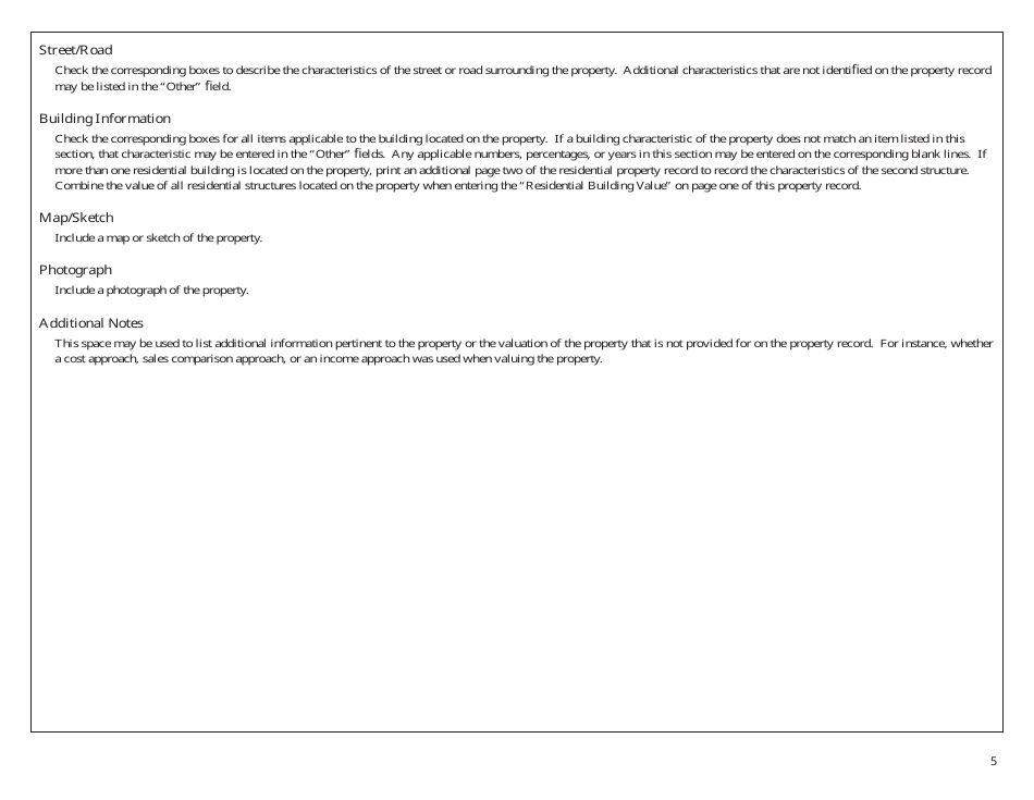 Property Record - Residential - North Dakota, Page 5