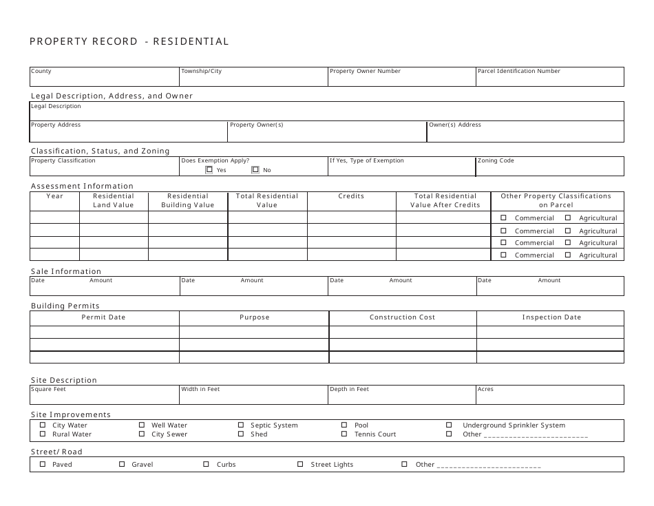 North Dakota Property Record Residential Fill Out, Sign Online and Download PDF Templateroller