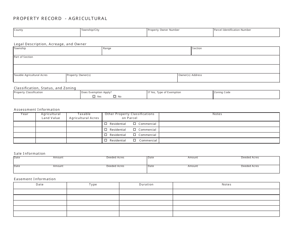 North Dakota Property Record Agricultural Fill Out, Sign Online and