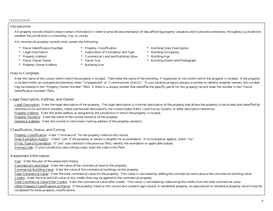 Property Record - Commercial - North Dakota, Page 4