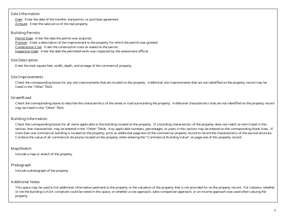 Property Record - Commercial - North Dakota, Page 5