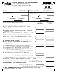 Form SFN28724 Schedule ND-1NR Tax Calculation for Nonresidents and Part-Year Residents - North Dakota
