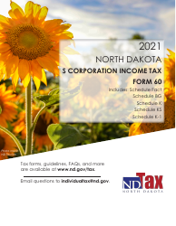 Instructions for Form 60, SFN28717 S Corporation Income Tax Return - North Dakota