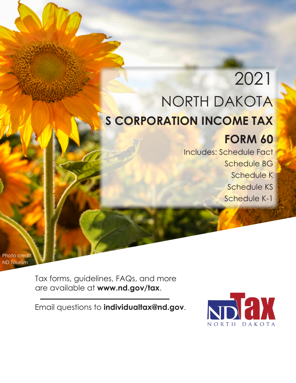 Instructions for Form 60, SFN28717 S Corporation Income Tax Return - North Dakota, Page 1