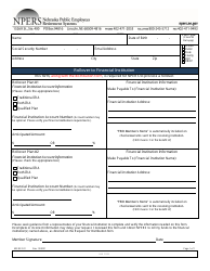 Document preview: Form NPERS3101 Rollover to Financial Institution - Nebraska
