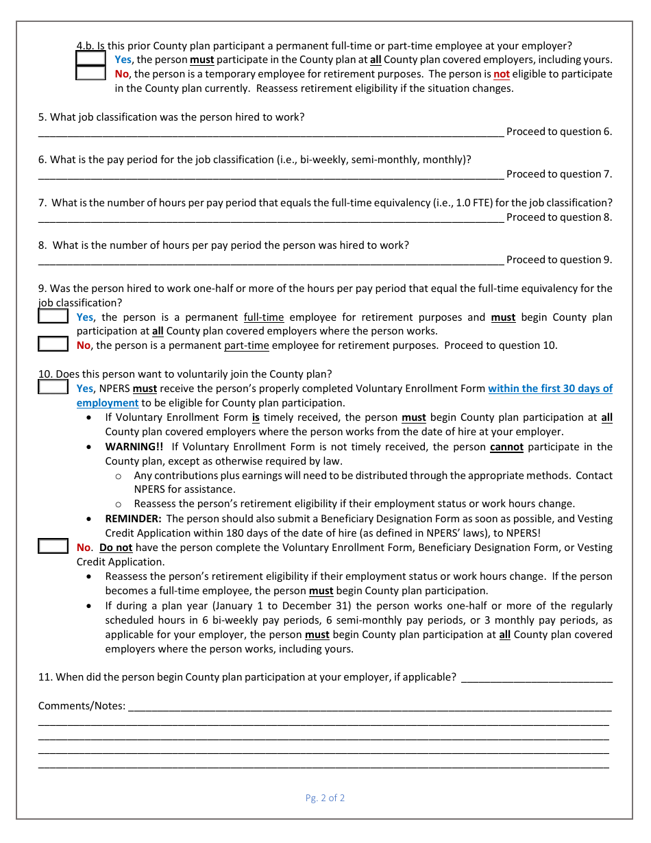 Npers County Plan Eligibility Checklist - Nebraska, Page 2