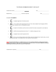 Document preview: Textbook Reimbursement Checklist - Nevada