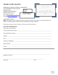 Document preview: Form 191 Trade Name Change - Nebraska