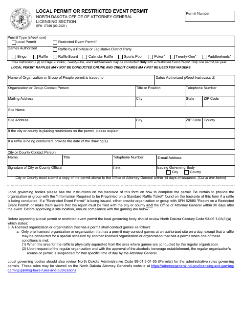 Form SFN17926  Printable Pdf