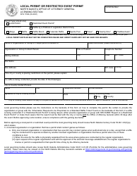 Form SFN17926 Local Permit or Restricted Event Permit - North Dakota