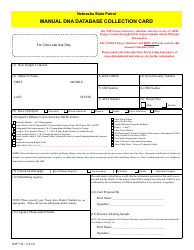 Document preview: Form NSP754 Manual Dna Database Collection Card - Nebraska