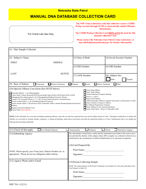 Form NSP754  Printable Pdf