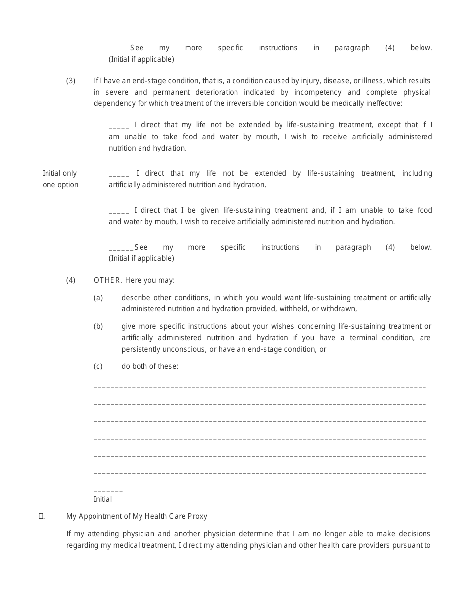 Form OP-140138A Living Will / Advance Directive for Health Care - Oklahoma, Page 2
