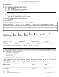 Document preview: Form OP-140106D Discharge Health Summary - Oklahoma
