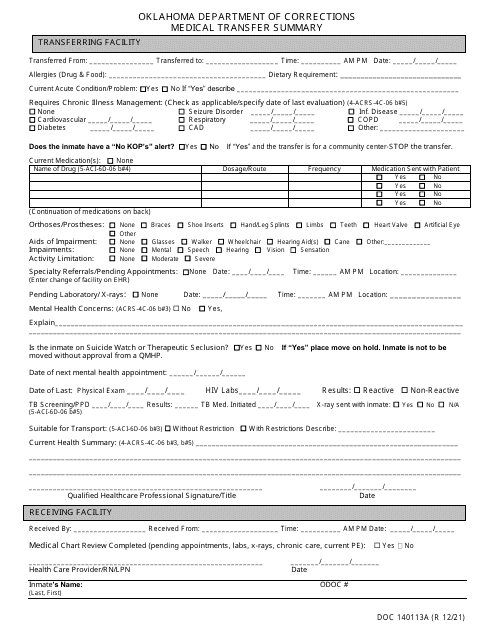Form OP-140113A  Printable Pdf