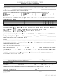 Form OP-140113A Medical Transfer Summary - Oklahoma