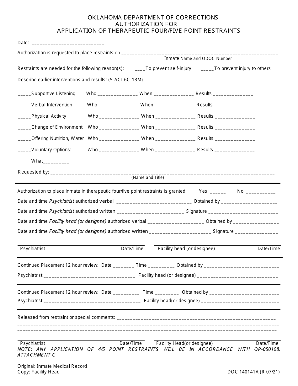 Form Op-140141a Download Printable Pdf Or Fill Online Authorization For 